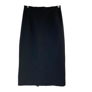 BARNEYS NEW YORK Italian Cotton Stretch Blend Midi Pencil Skirt in Black Size 4